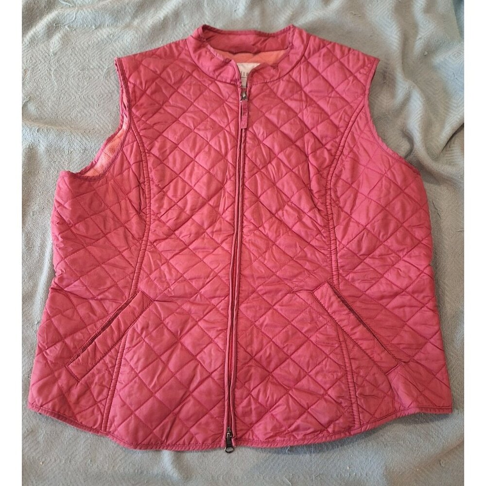 VAN HEUSEN Women's Vest Size XL Full Zip Fleece Lined Pockets Pink